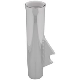TACO Flared Weld-On Rod Holder 9-3/4"L x 1-3/4"ID - White Liner Polished Finish - 3/8" Coped Blade
