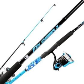 🎣Okuma Fin Chaser X-Series Spin Combo 6ft 6in 2pc (Sea Foam & Black)
